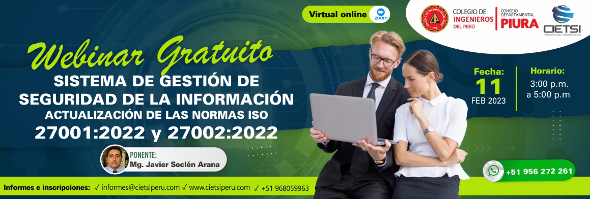 webinar sistema de gestiOn de seguridad de la informaciOn    actualizaciOn de las normas iso 270012022 y 270022022